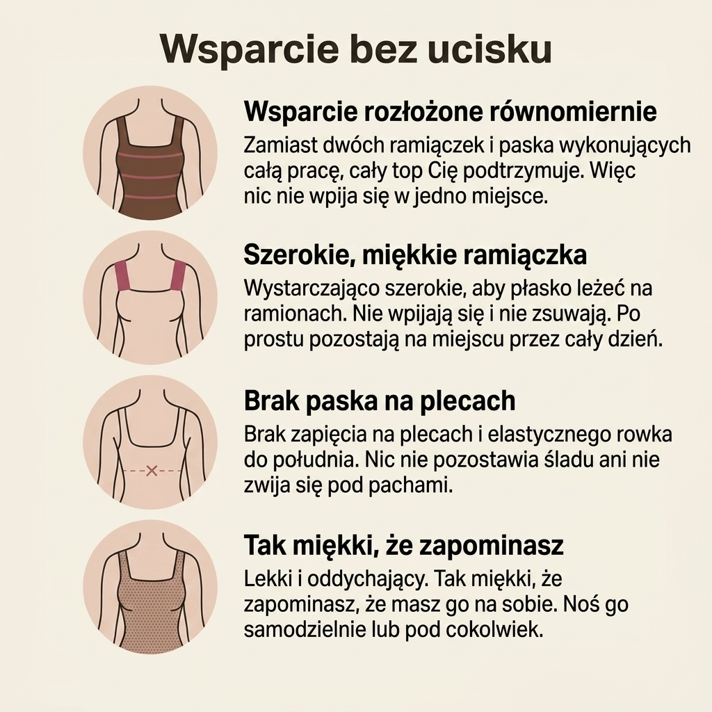Koszulka z wbudowanym stanikiem
